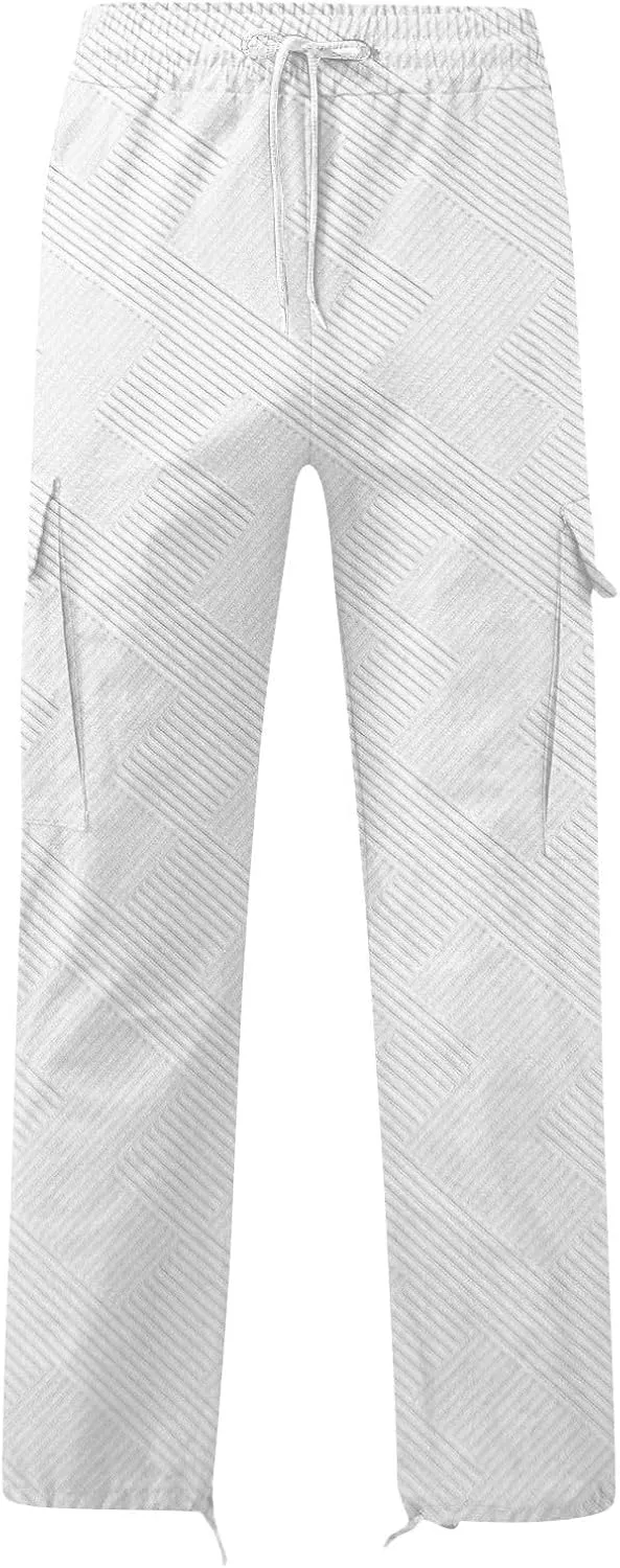 Muscularfit Cargo Pant for Men Big and Tall Casual Athletic Jogger Sport Outdoor Trousers Relaxed Fit Multi Pockets Sweatpant
