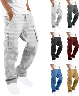 Muscularfit Cargo Pant for Men Big and Tall Casual Athletic Jogger Sport Outdoor Trousers Relaxed Fit Multi Pockets Sweatpant