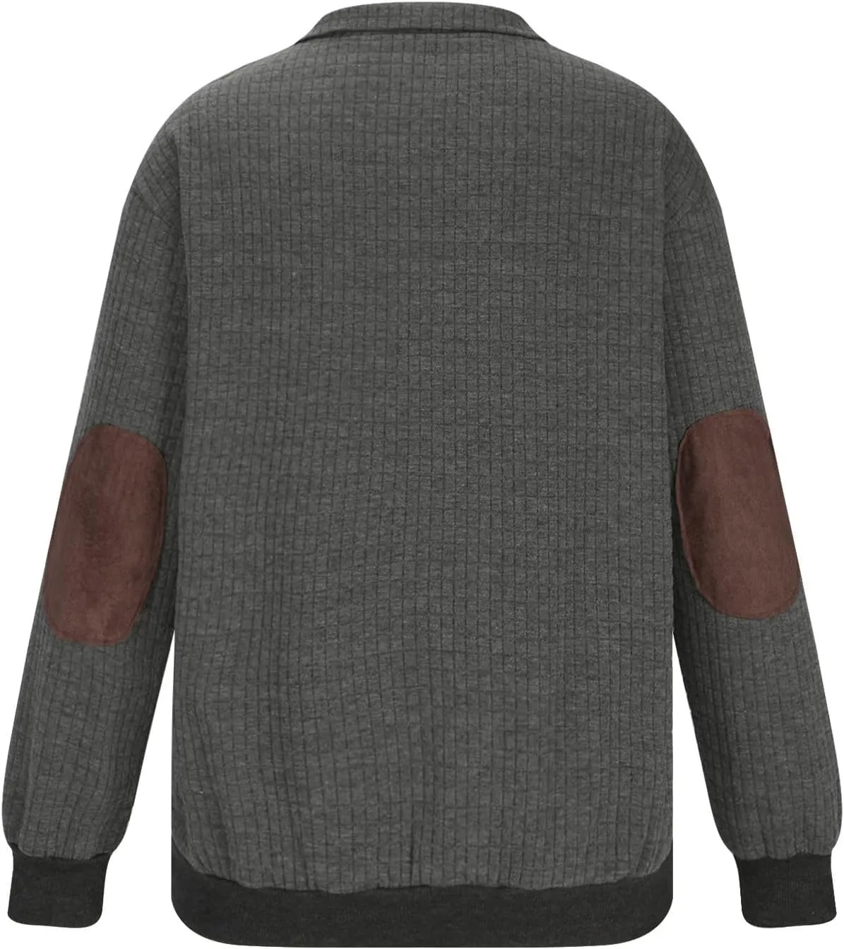 Muscularfit Sweatshirts for Men No Hood Long Sleeve Waffle Stand Collar Pullover Casual Quarter-Zip Lightweight Tee Shirts