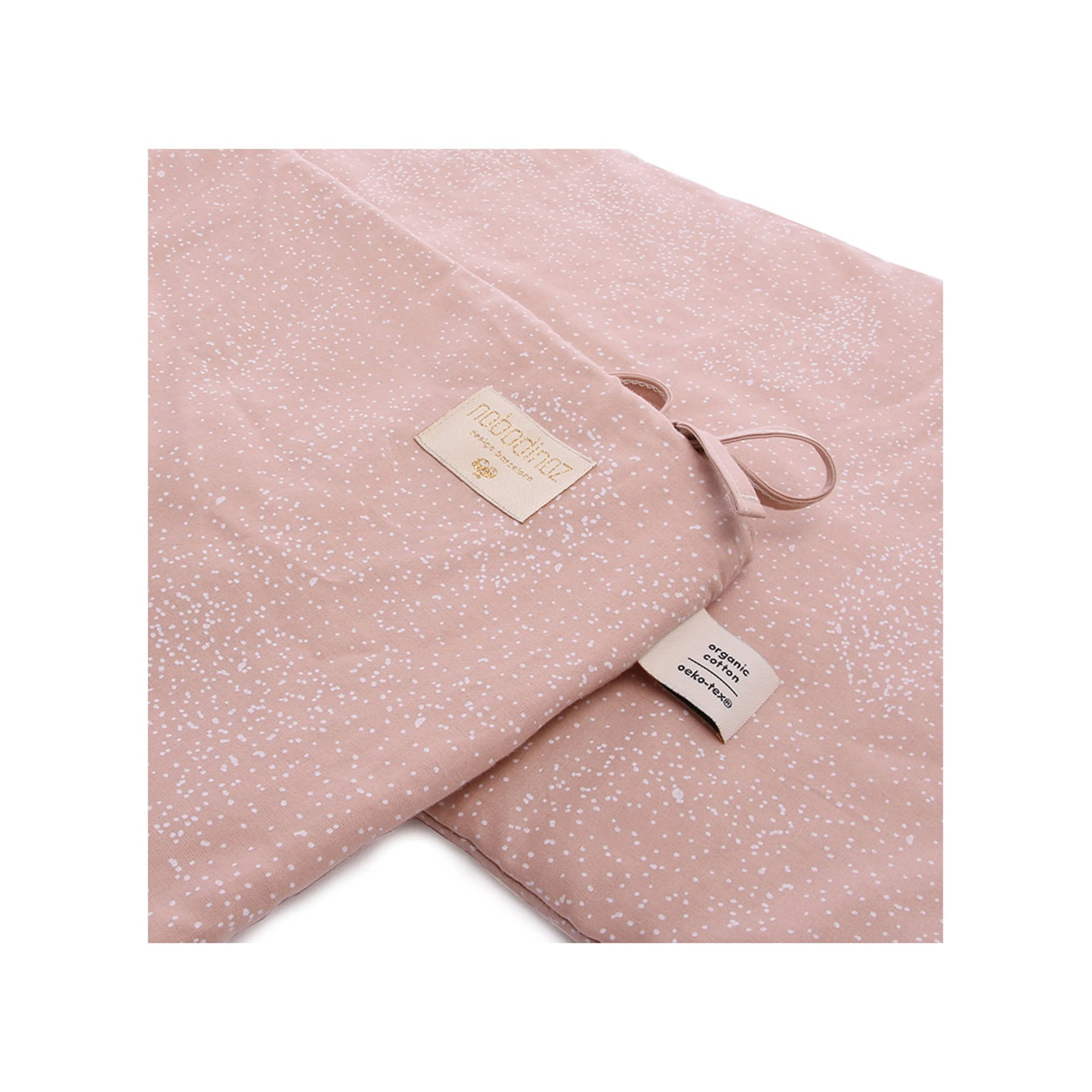 nobodinoz Nest Cot Bumper White Bubble/ Misty Pink