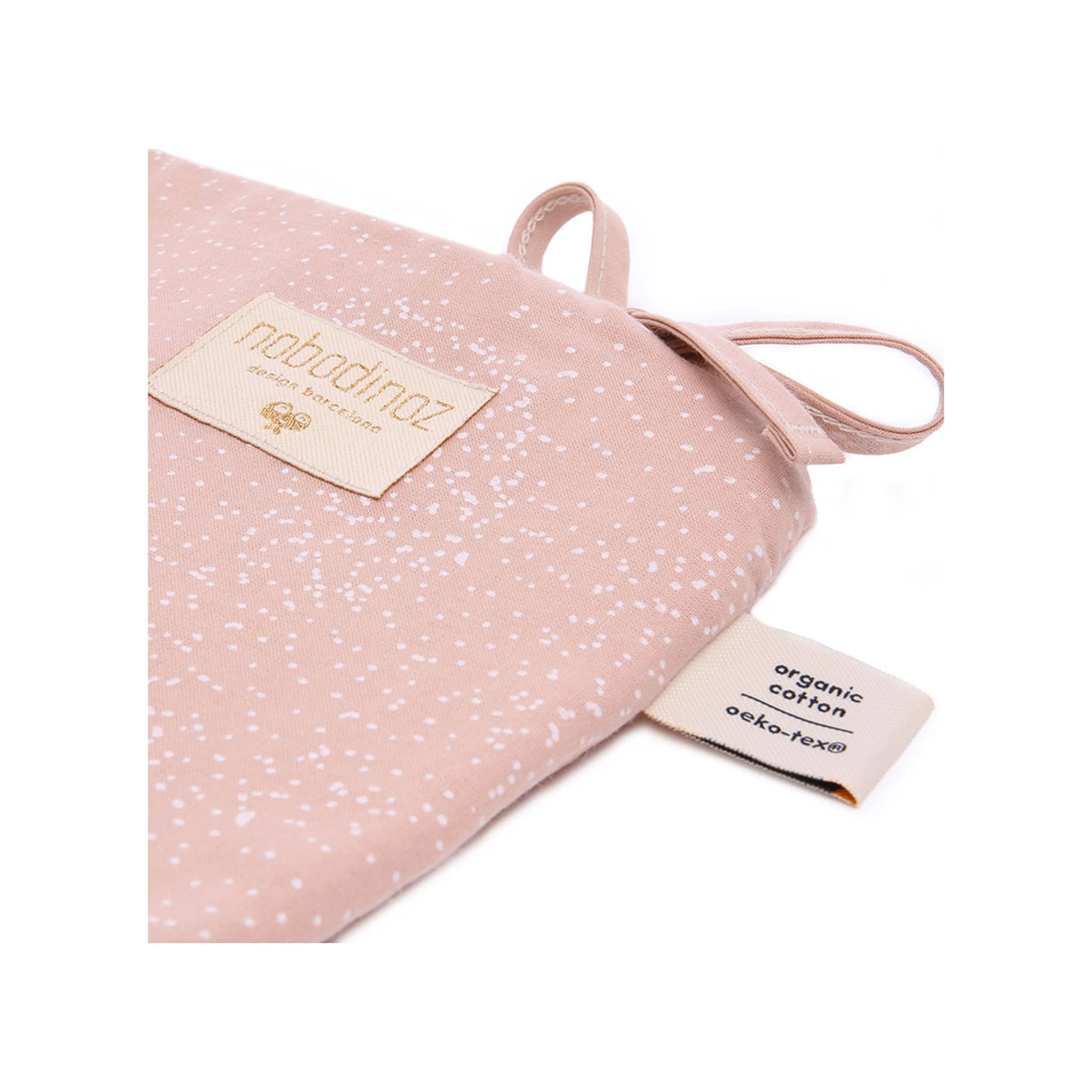 nobodinoz Nest Cot Bumper White Bubble/ Misty Pink
