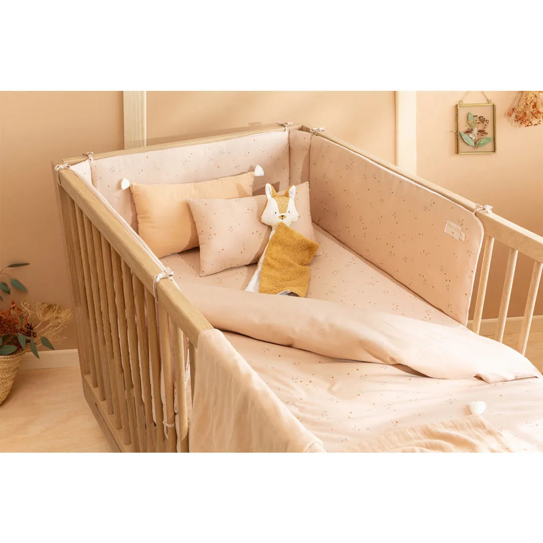 nobodinoz Nest Cot Bumper Willow Dune