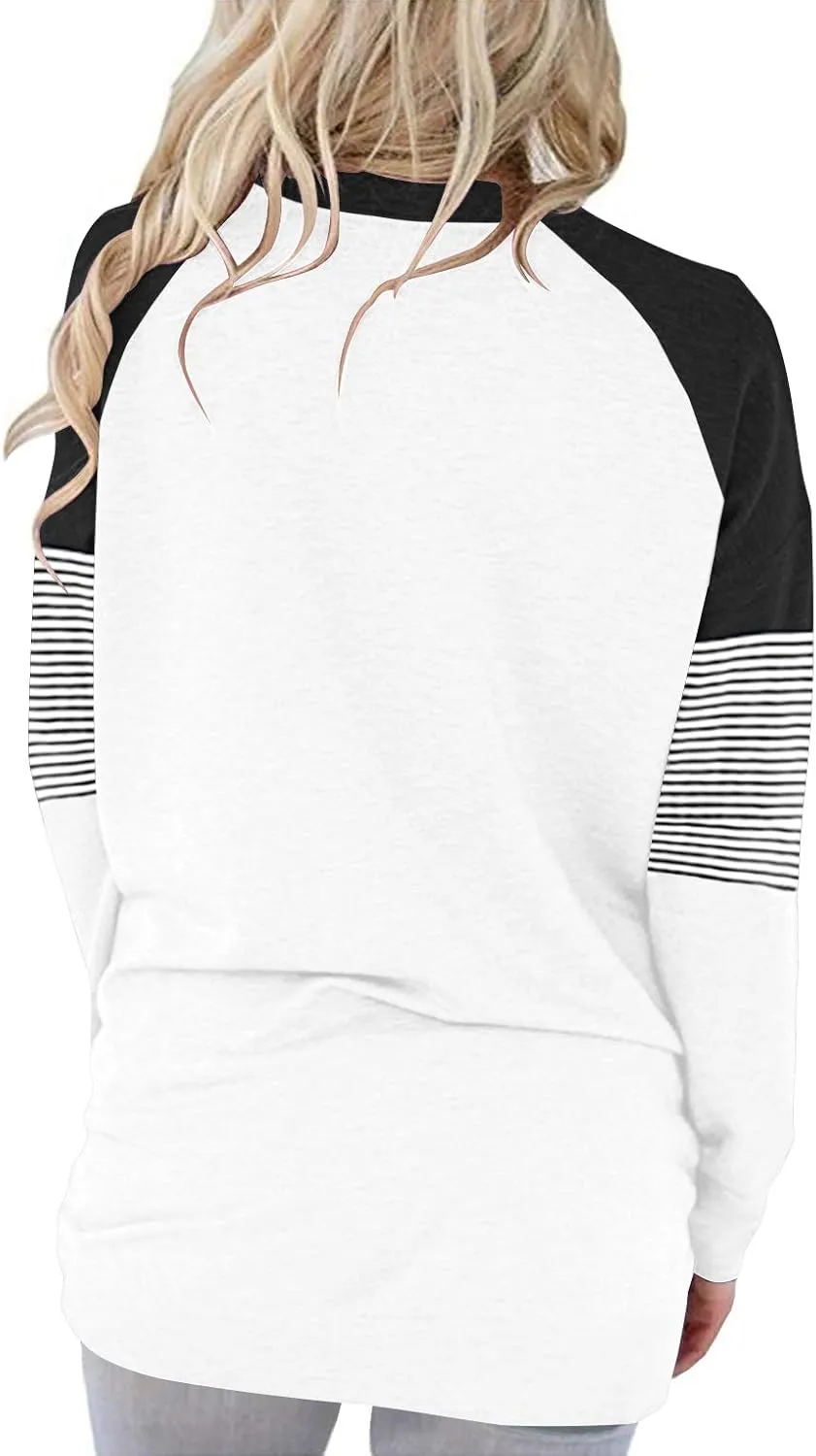 onlypuff Womens Pocket Shirts Pullover Sweatshirt Loose Fit