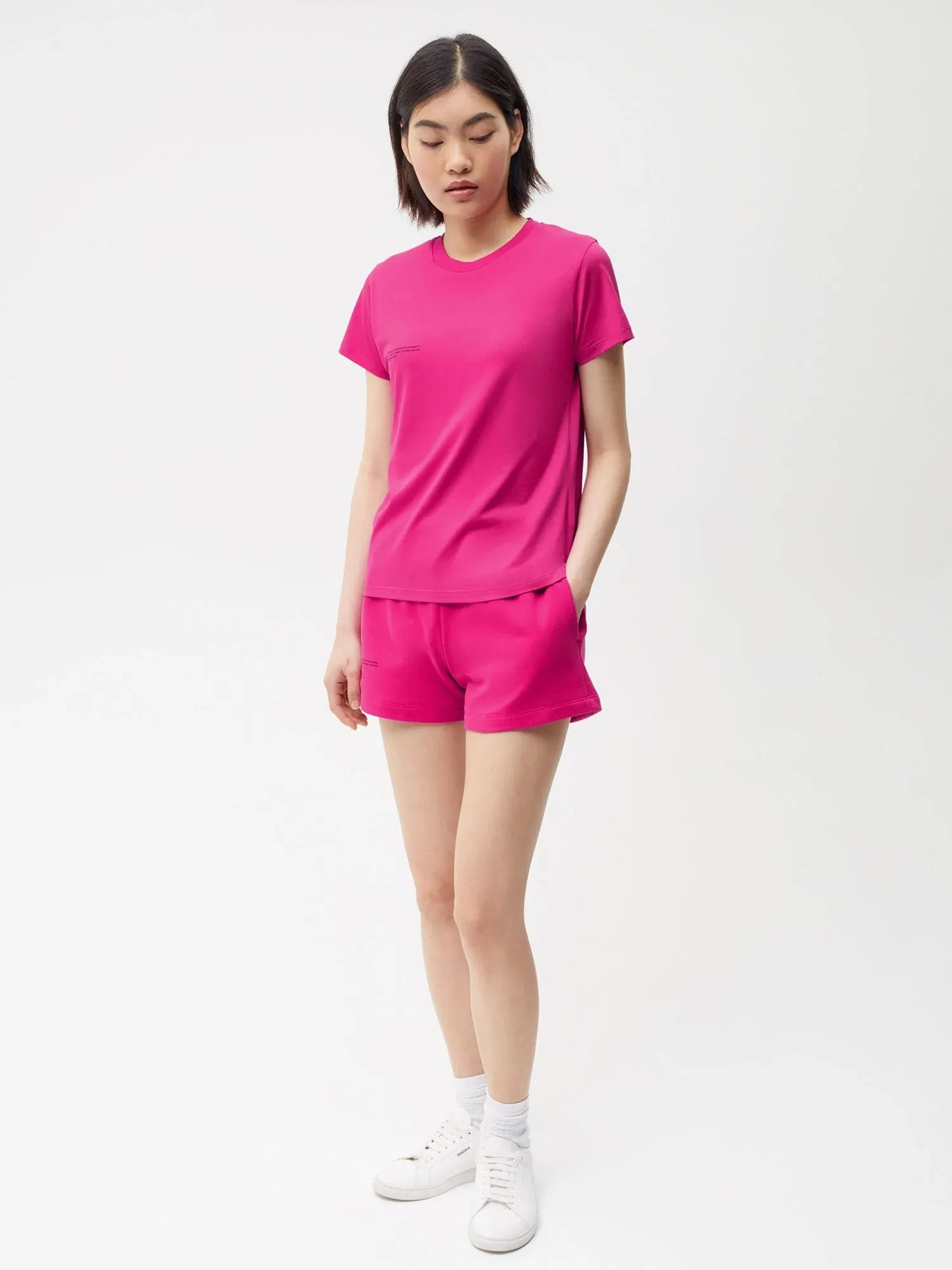 Organic Cotton Lightweight Fitted T-shirt—foxglove pink