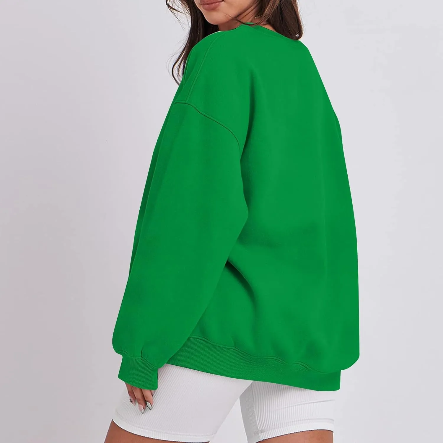 Oversized Crewneck Sweatshirts Women Casual Long Sleeve Pullover Sweaters Drop Shoulder Comfy Fleece Sweatshirts