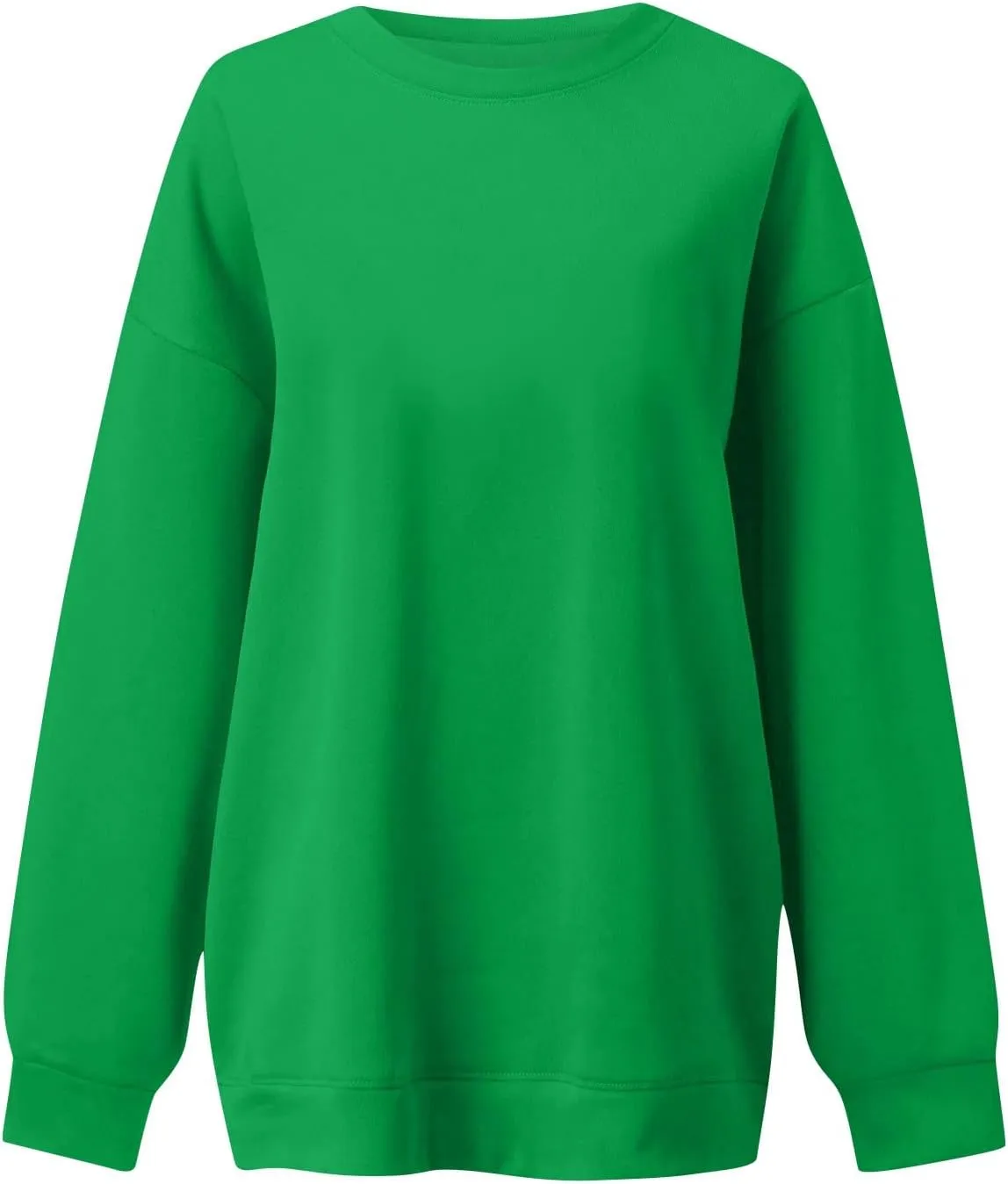 Oversized Crewneck Sweatshirts Women Casual Long Sleeve Pullover Sweaters Drop Shoulder Comfy Fleece Sweatshirts