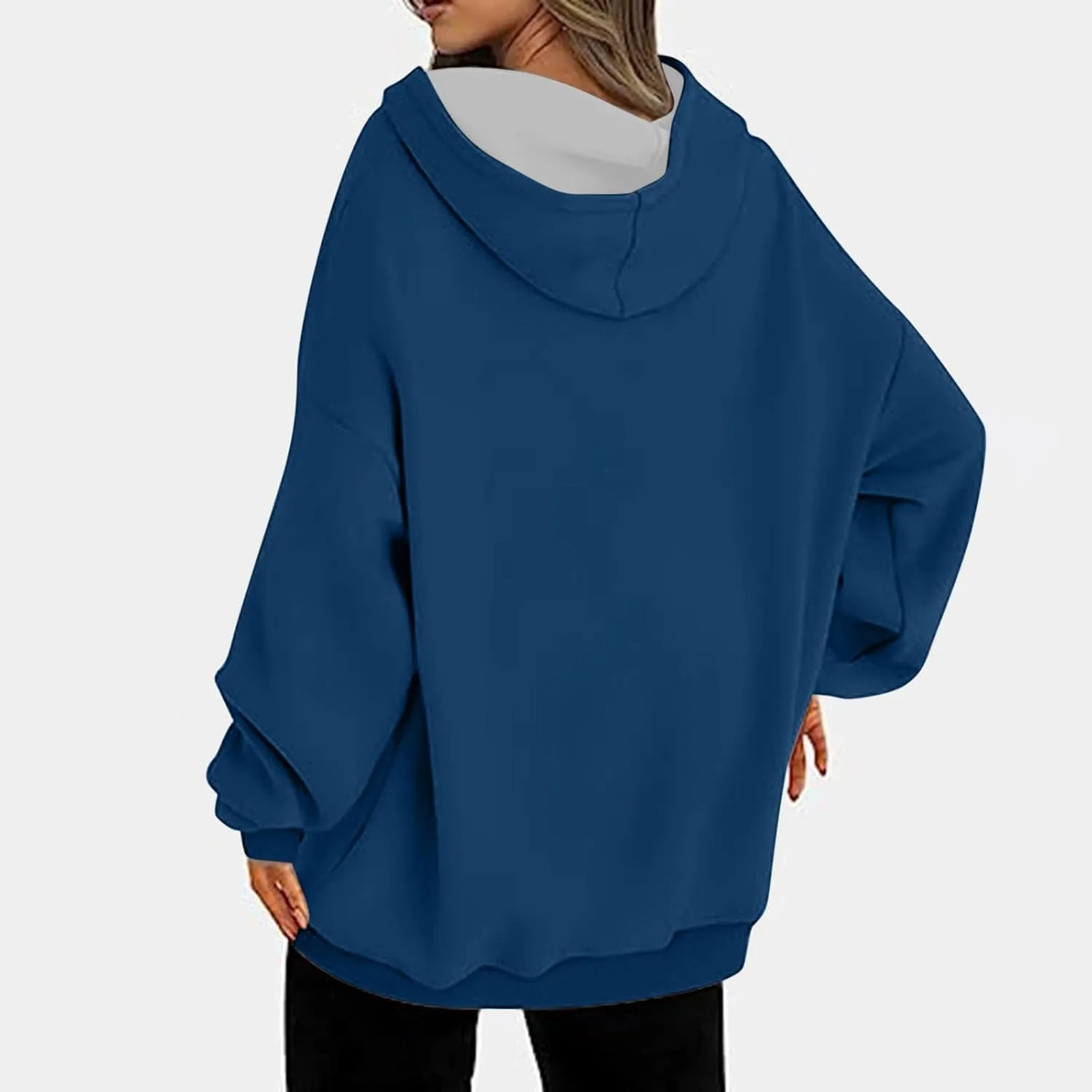 Oversized Drawstring Hoodies For Women Casual Long Sleeve Pullover Tops Comfy Hooded Sweatshirts Fall Fashion Outfits
