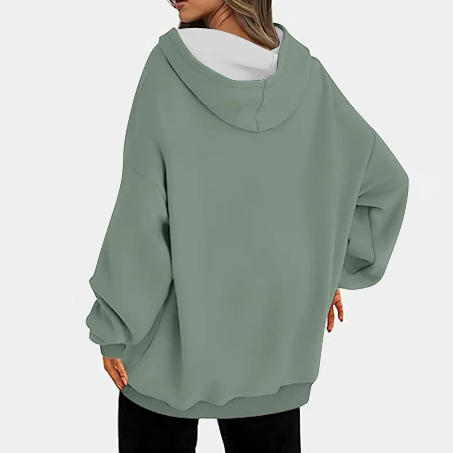 Oversized Drawstring Hoodies For Women Casual Long Sleeve Pullover Tops Comfy Hooded Sweatshirts Fall Fashion Outfits