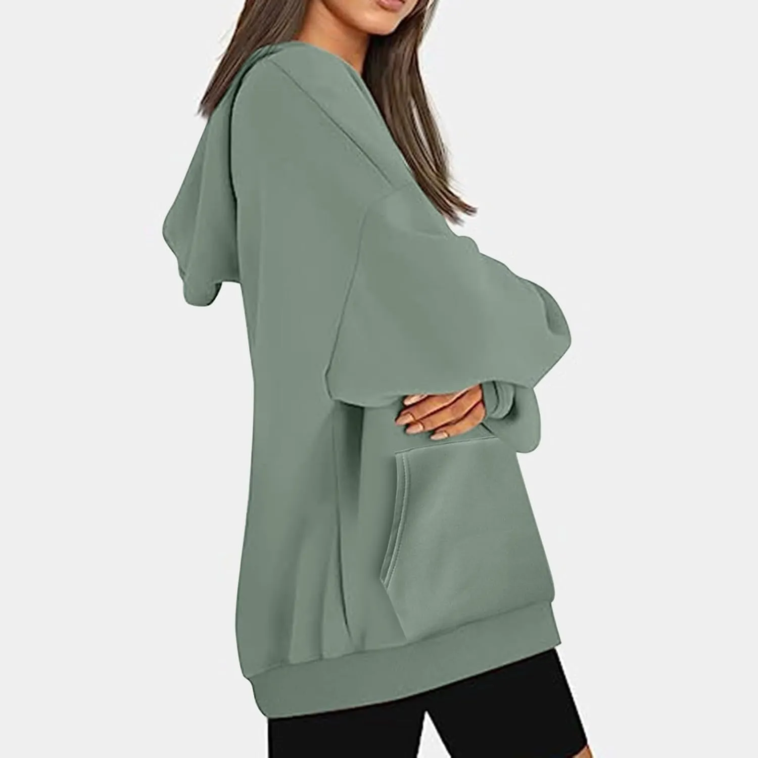 Oversized Drawstring Hoodies For Women Casual Long Sleeve Pullover Tops Comfy Hooded Sweatshirts Fall Fashion Outfits