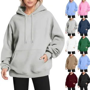 Oversized Hoodies for Women Comfy Fleece Pullover Sweaters Drawstring Sweatshirt with Pocket Y2k Hoodie Fall Outfits