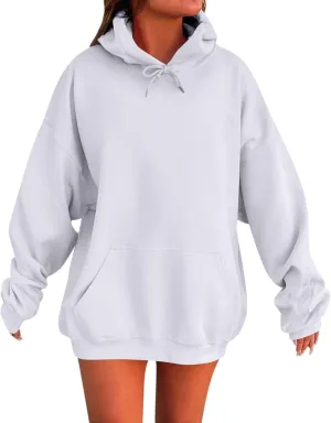 Oversized Hoodies for Women Plus Size Comfy Fleece Sweatshirts with Pockets Y2K Loose Long Sleeve Pullover Sweater