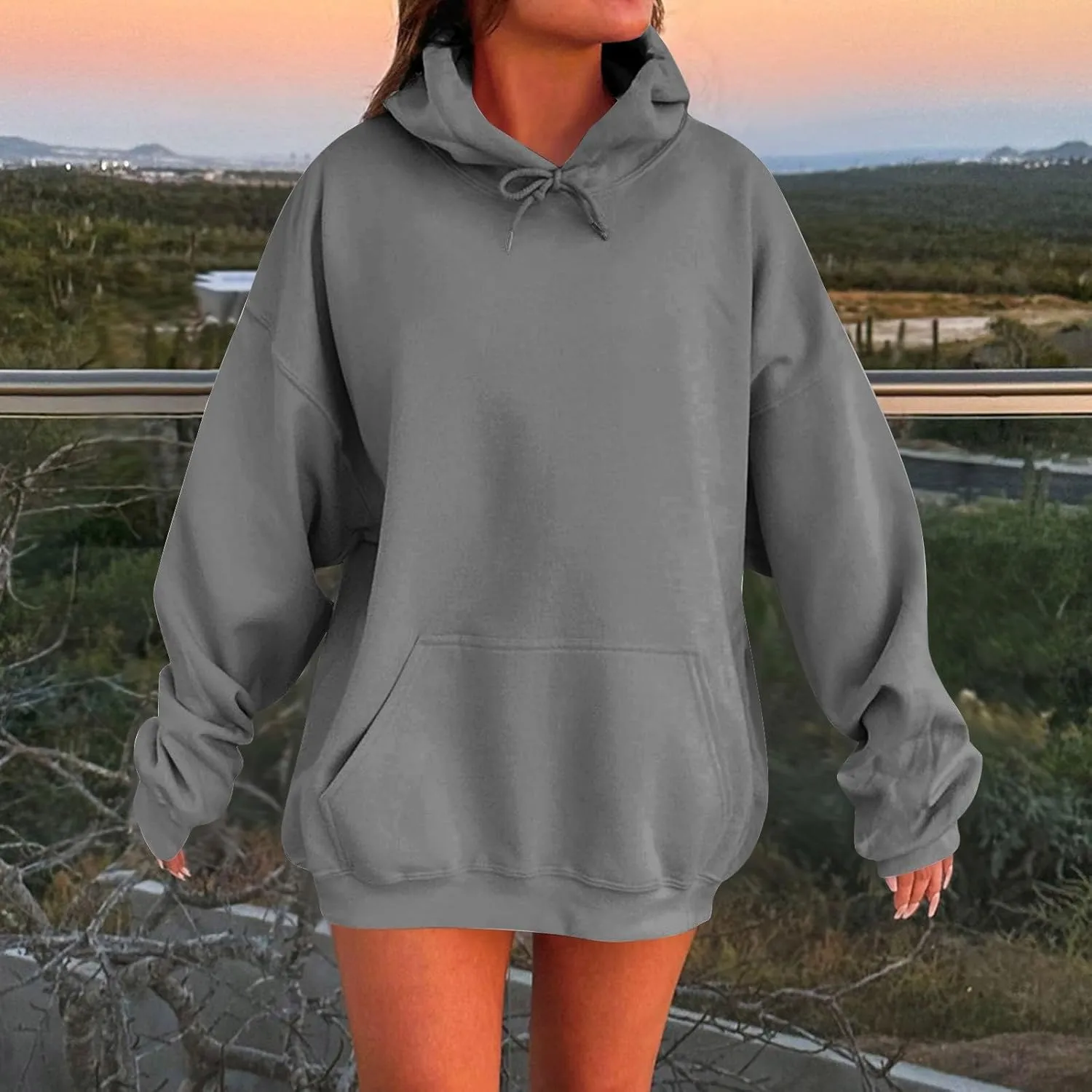 Oversized Hoodies for Women Plus Size Comfy Fleece Sweatshirts with Pockets Y2K Loose Long Sleeve Pullover Sweater
