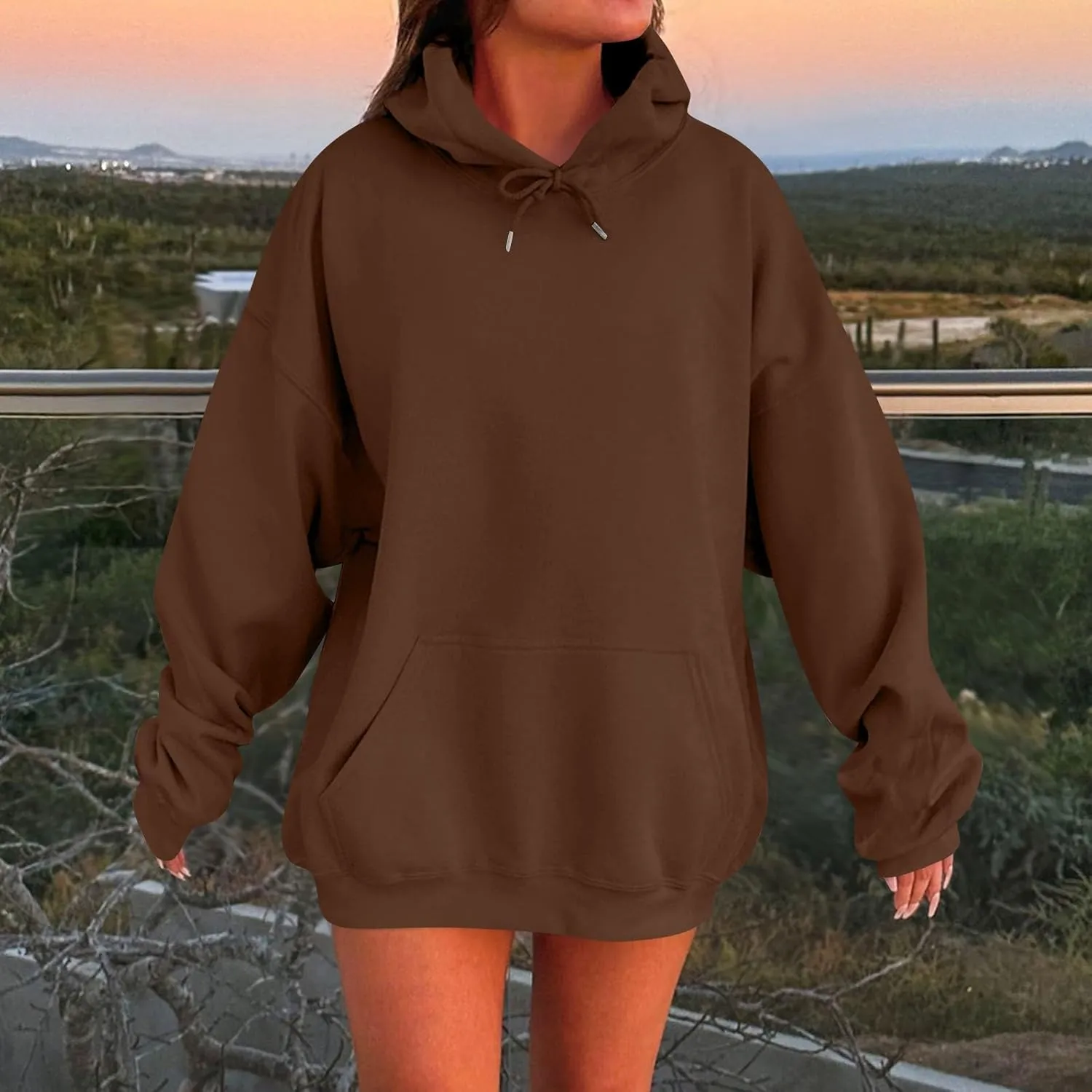 Oversized Hoodies for Women Plus Size Comfy Fleece Sweatshirts with Pockets Y2K Loose Long Sleeve Pullover Sweater