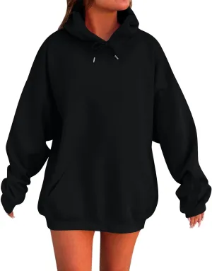 Oversized Hoodies for Women Plus Size Comfy Fleece Sweatshirts with Pockets Y2K Loose Long Sleeve Pullover Sweater