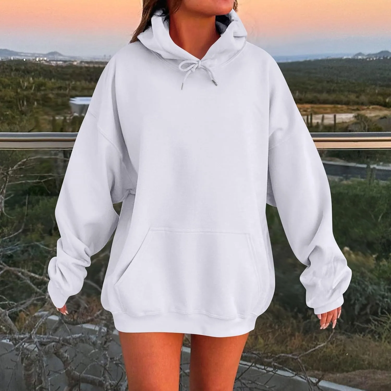 Oversized Hoodies for Women Plus Size Comfy Fleece Sweatshirts with Pockets Y2K Loose Long Sleeve Pullover Sweater