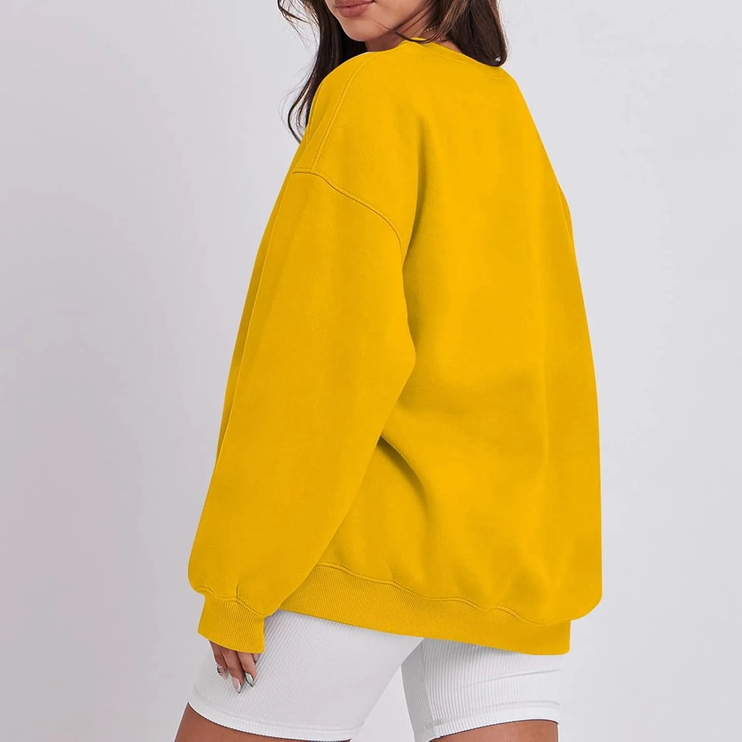 Oversized Sweatshirt for Women Fleece Long Sleeve Crewneck Sweatshirts Cute Casual Comfy Preppy Pullover Sweaters
