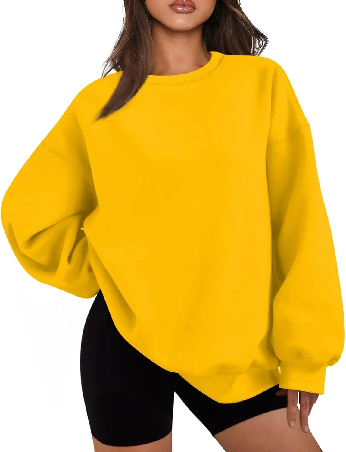 Oversized Sweatshirt for Women Fleece Long Sleeve Crewneck Sweatshirts Cute Casual Comfy Preppy Pullover Sweaters