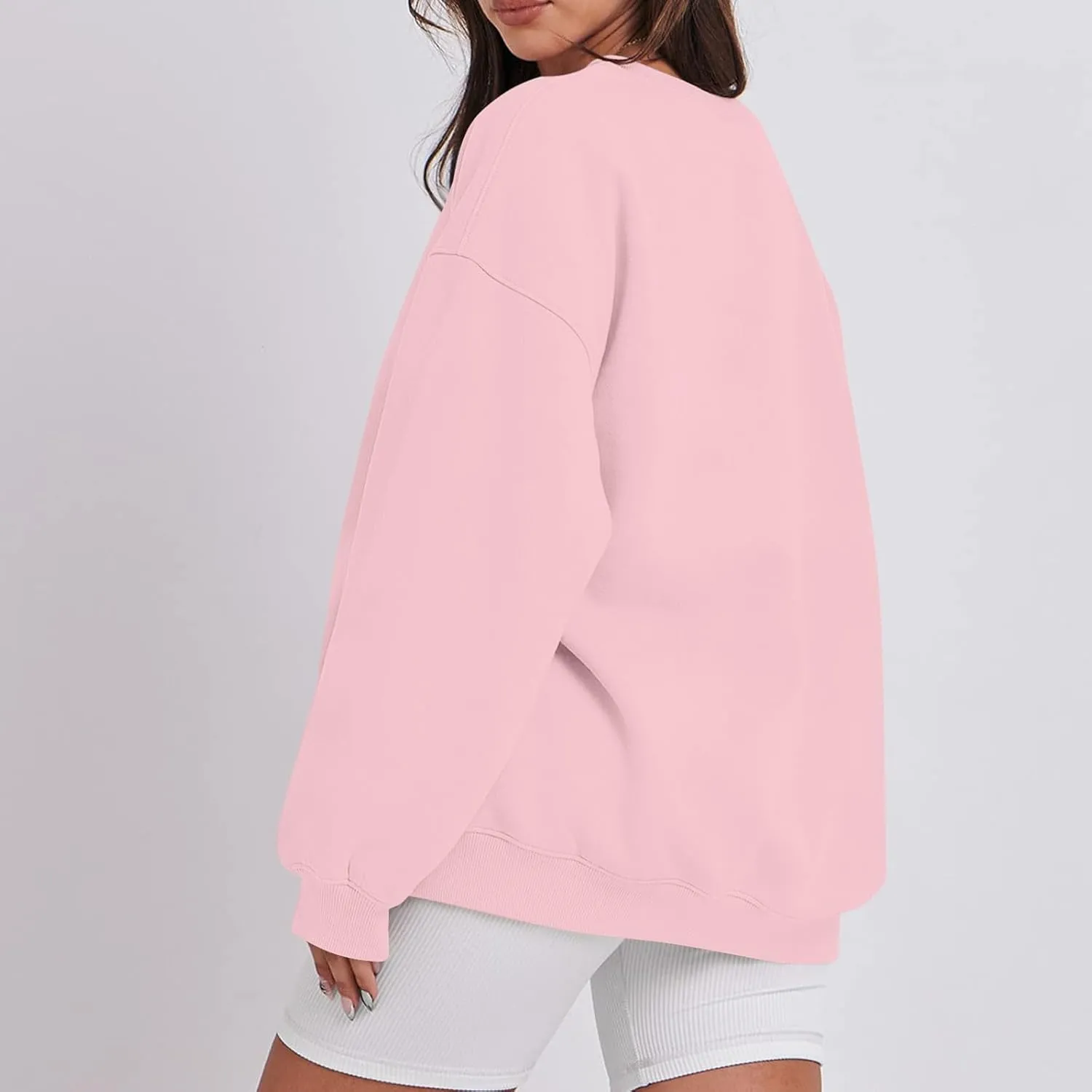 Oversized Sweatshirt for Women Fleece Long Sleeve Crewneck Sweatshirts Cute Casual Comfy Preppy Pullover Sweaters