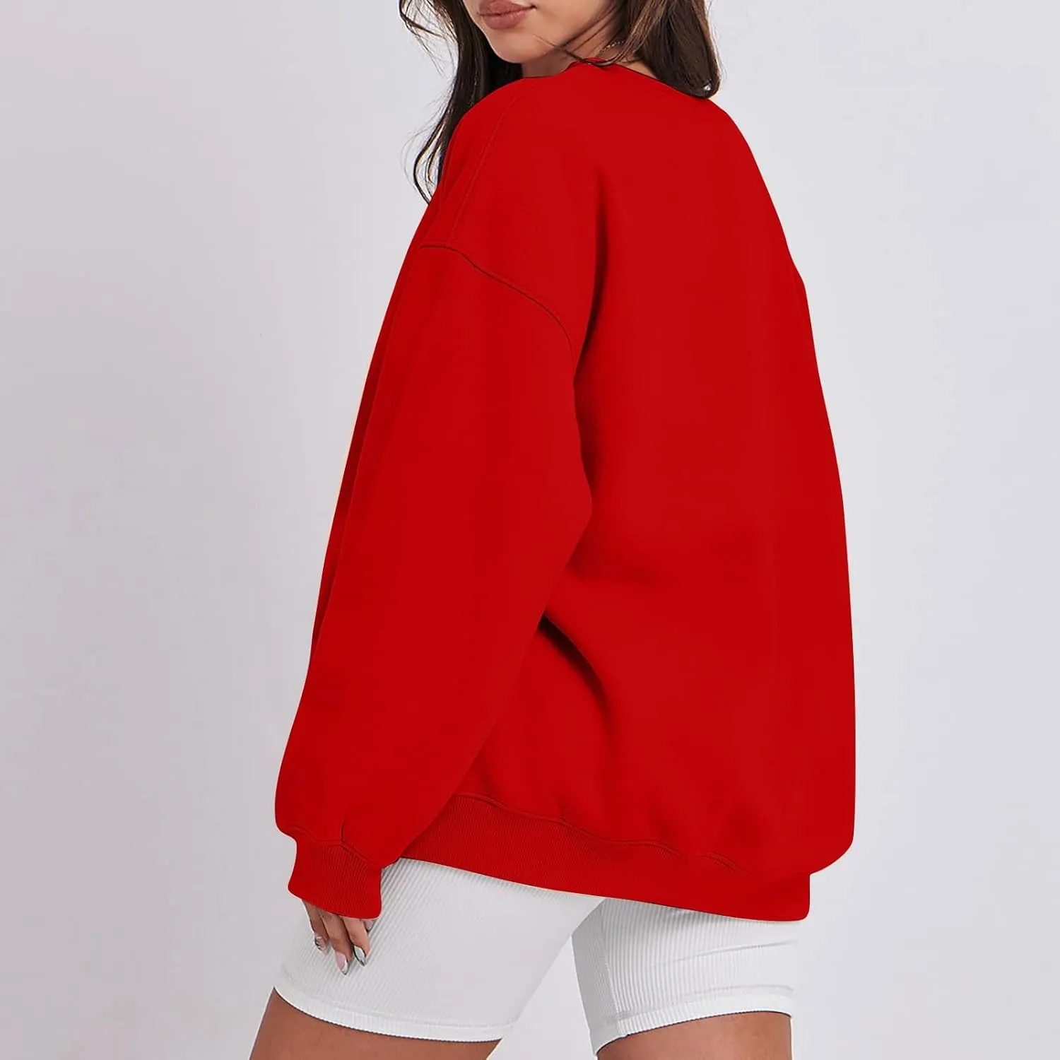 Oversized Sweatshirt For Women,2024 Fall Casual Crewneck Pullover Sweatshirt Soft Comfy Fleece Long Sleeve Sweatshirt