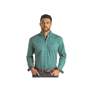 Panhandle Slim Men's Roughstock Long Sleeve Turquoise Shirt