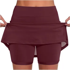 Pencil Skorts for Women Athletic High Waist Silk Plus Size Work Skorts Bodycon Yoga Active Skirts Summer Cute Clothes