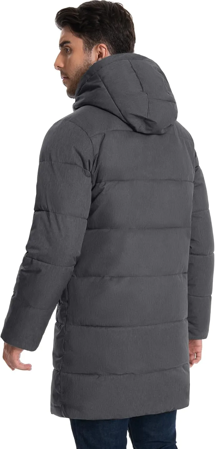 Pioneer Camp Mens Long Winter Coat Hooded Waterproof Insulated Puffer Jacket Thicken Puffy Warm Down Windbreaker Parka