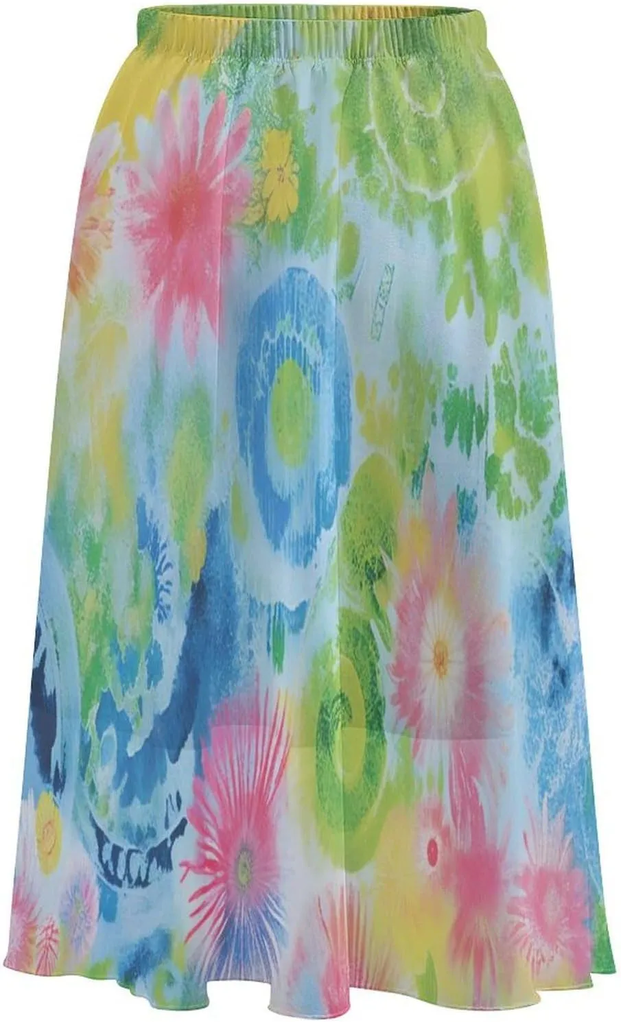 Pleated Midi Skirts for Women, Elastic High Waisted Skirt Womens Summer Skirts