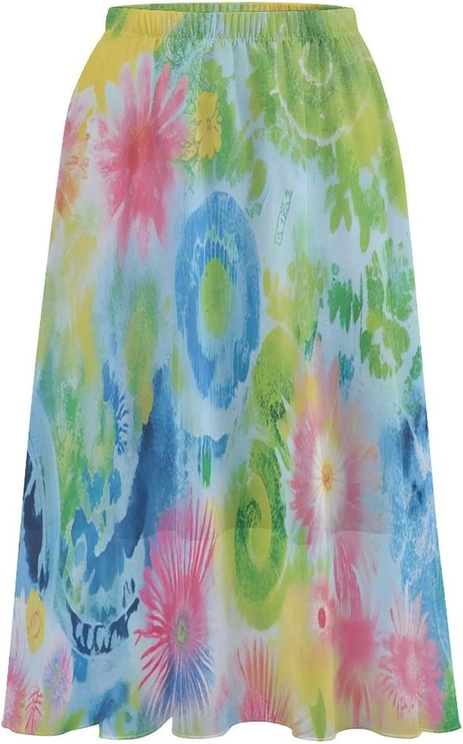 Pleated Midi Skirts for Women, Elastic High Waisted Skirt Womens Summer Skirts