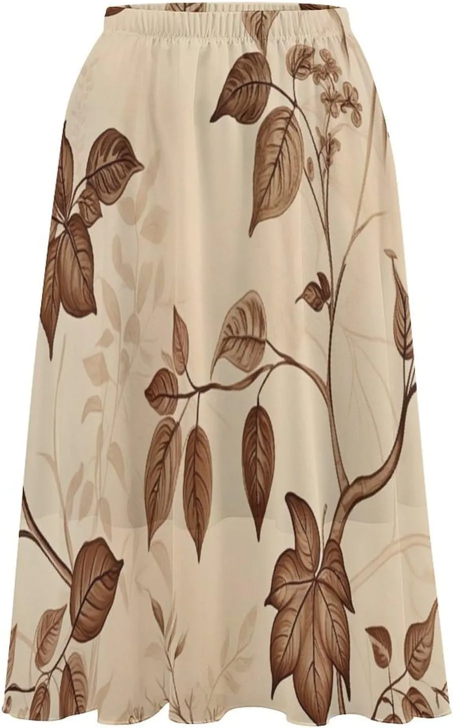 Pleated Midi Skirts for Women, Elastic High Waisted Skirt Womens Summer Skirts