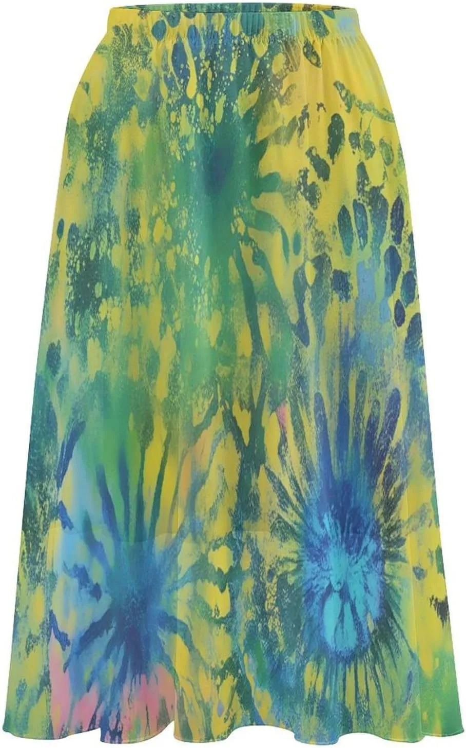 Pleated Midi Skirts for Women, Elastic High Waisted Skirt Womens Summer Skirts
