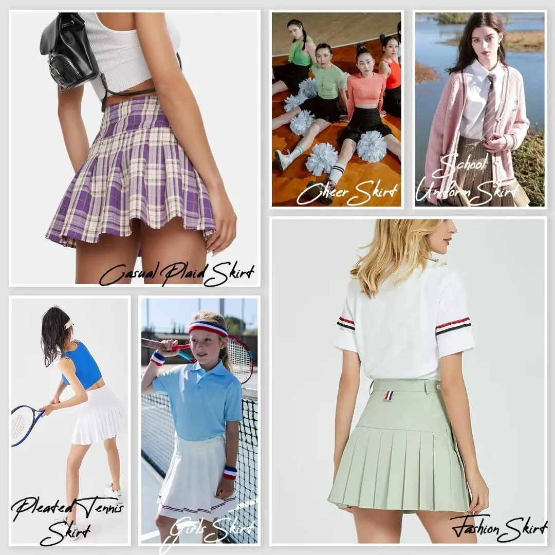 Pleated Mini Skirt High Waisted Tennis Skirts Skorts for Women Girls School Uniform Dress Cheer Skirt with Shorts,2T-4XL