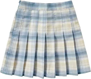 Pleated Mini Skirt High Waisted Tennis Skirts Skorts for Women Girls School Uniform Dress Cheer Skirt with Shorts,2T-4XL