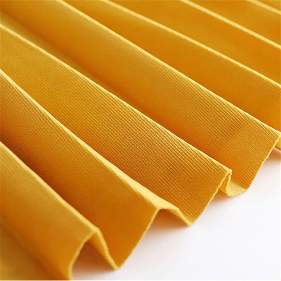 Pleated Skirts Women Spring Summer Casual Elastic High Waist Midi Long Skirts Fashion Ladies Party Work Skirts