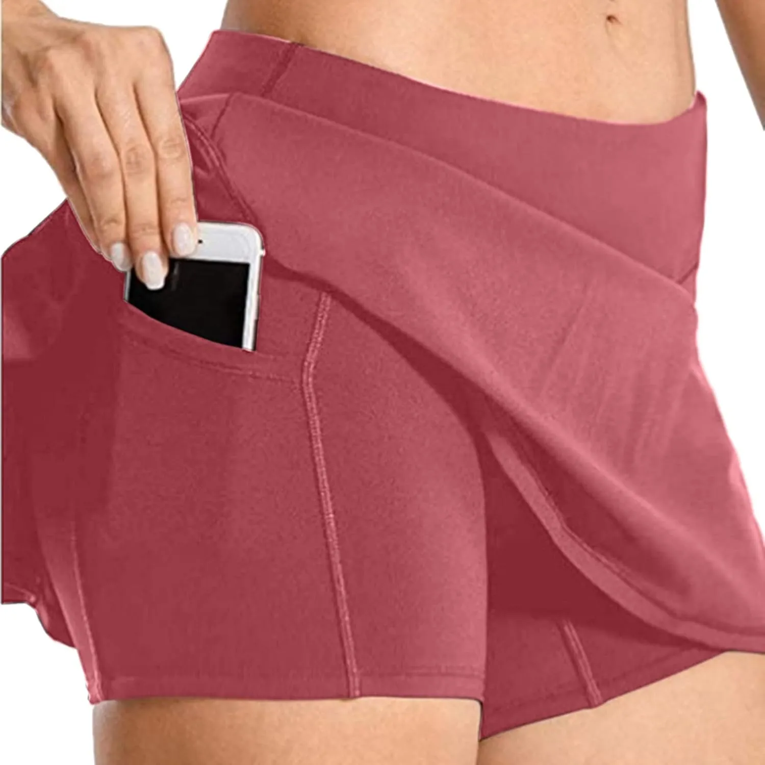 Plus Size Tennis Skirt with Shorts Underneath for Women Summer Athletic Golf Skorts with Pockets Pleated Flowy Mini Skirts