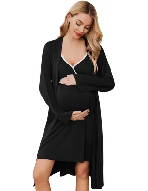 Premium Soft Nursing Gown and Robe Set (US Only)