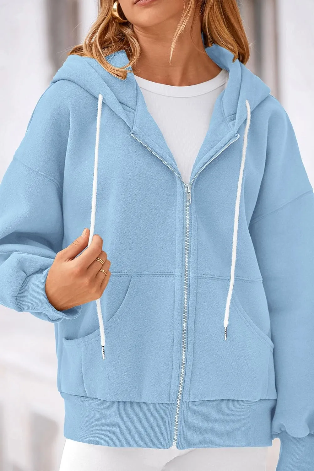 PRETTYGARDEN Women's 2025 Fall Oversized Hoodies Sweatshirt Long Sleeve Zip Up Pockets Loose Fit Y2K Winter Jackets Coat