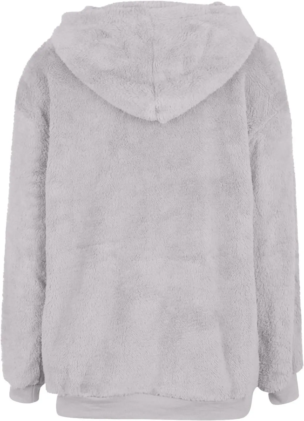 Quarter Zip Pullover Women Comfy Warm Sherpa Fleece Hooded Sweatshirts Ladies 1/4 Zip Winter Sweaters Outwear