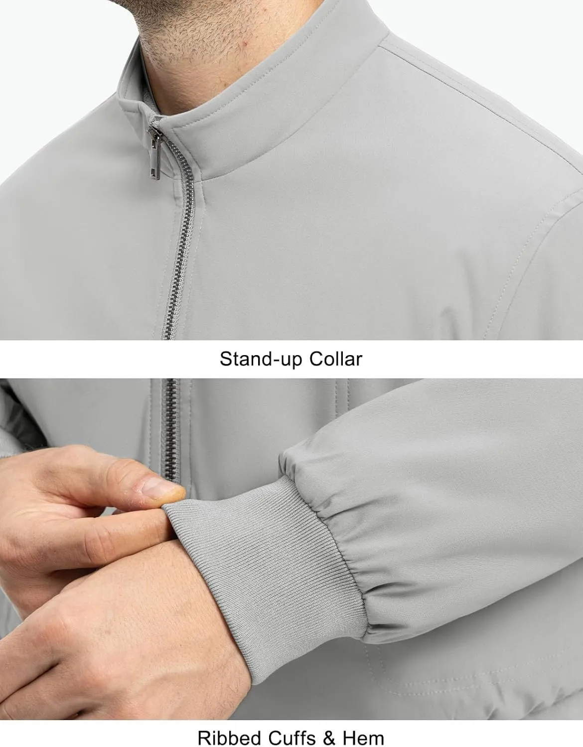 Rdruko Men's Winter Lightweight Bomber Jackets Windbreaker Golf Casual Fall Water Resistant Stylish Quilted Coat