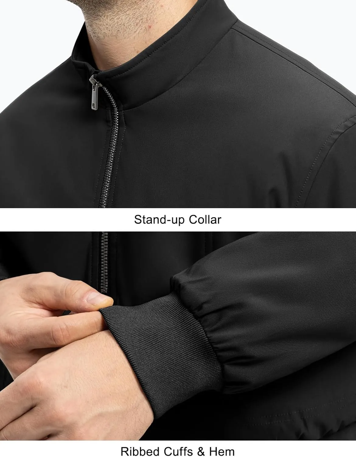 Rdruko Men's Winter Lightweight Bomber Jackets Windbreaker Golf Casual Fall Water Resistant Stylish Quilted Coat
