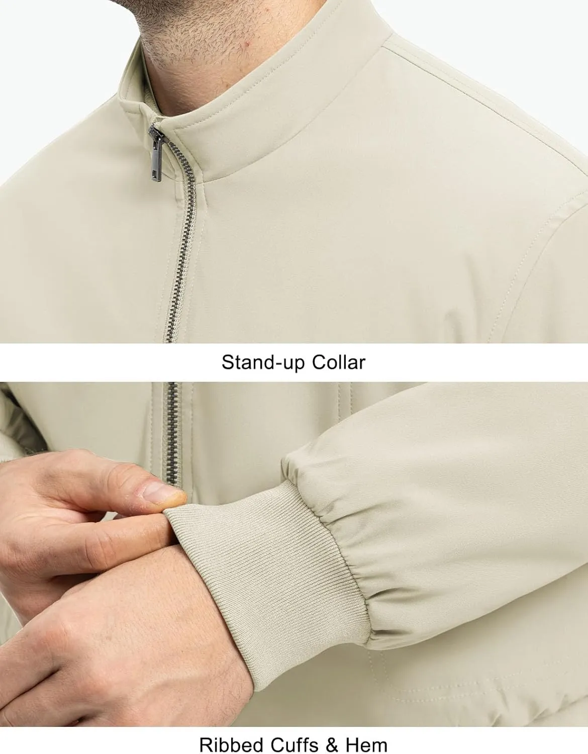 Rdruko Men's Winter Lightweight Bomber Jackets Windbreaker Golf Casual Fall Water Resistant Stylish Quilted Coat