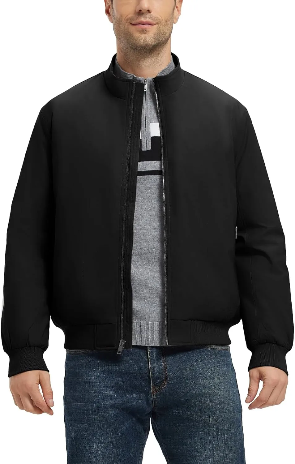 Rdruko Men's Winter Lightweight Bomber Jackets Windbreaker Golf Casual Fall Water Resistant Stylish Quilted Coat
