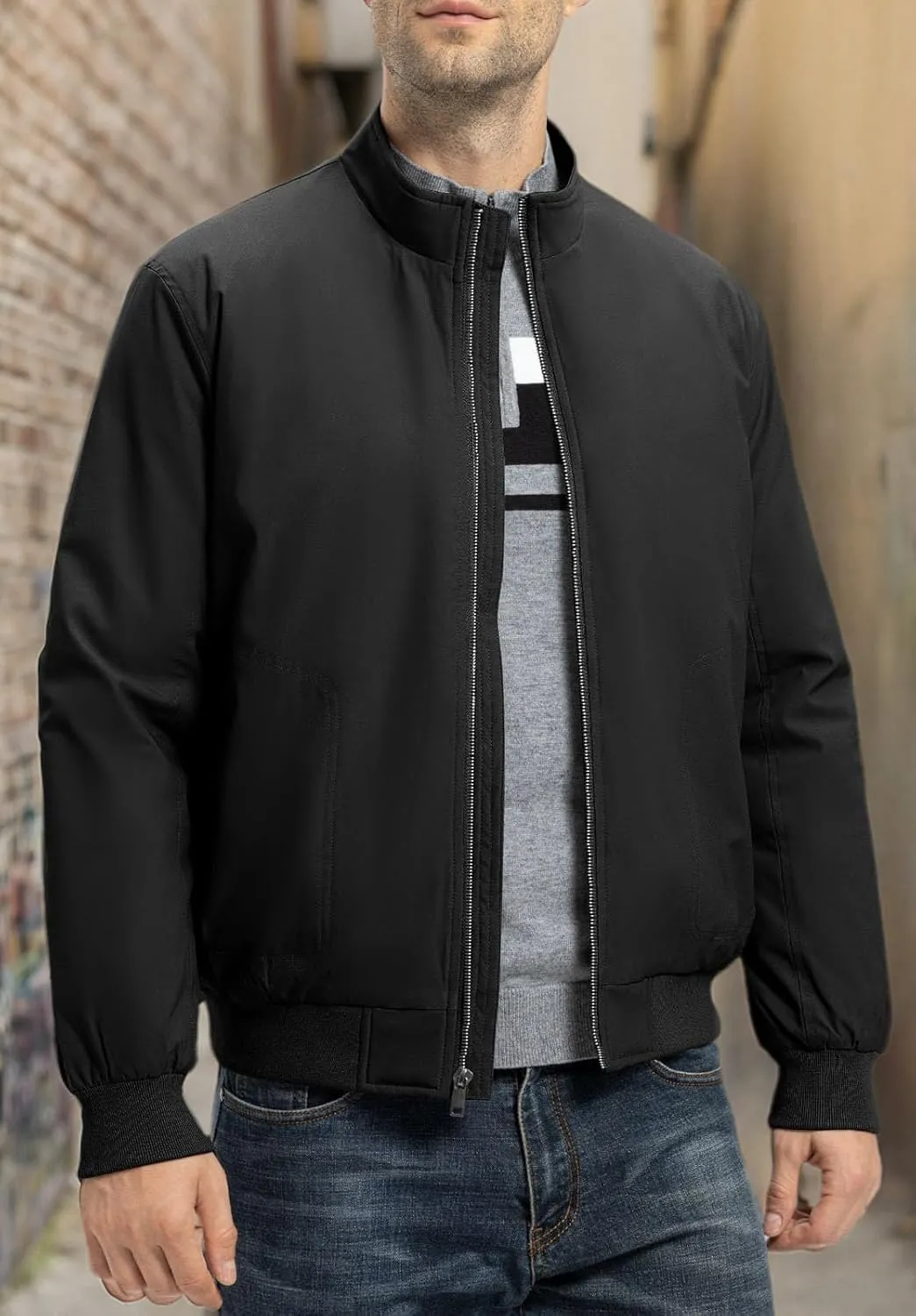 Rdruko Men's Winter Lightweight Bomber Jackets Windbreaker Golf Casual Fall Water Resistant Stylish Quilted Coat