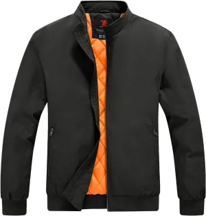 Rdruko Men's Winter Lightweight Bomber Jackets Windbreaker Golf Casual Fall Water Resistant Stylish Quilted Coat