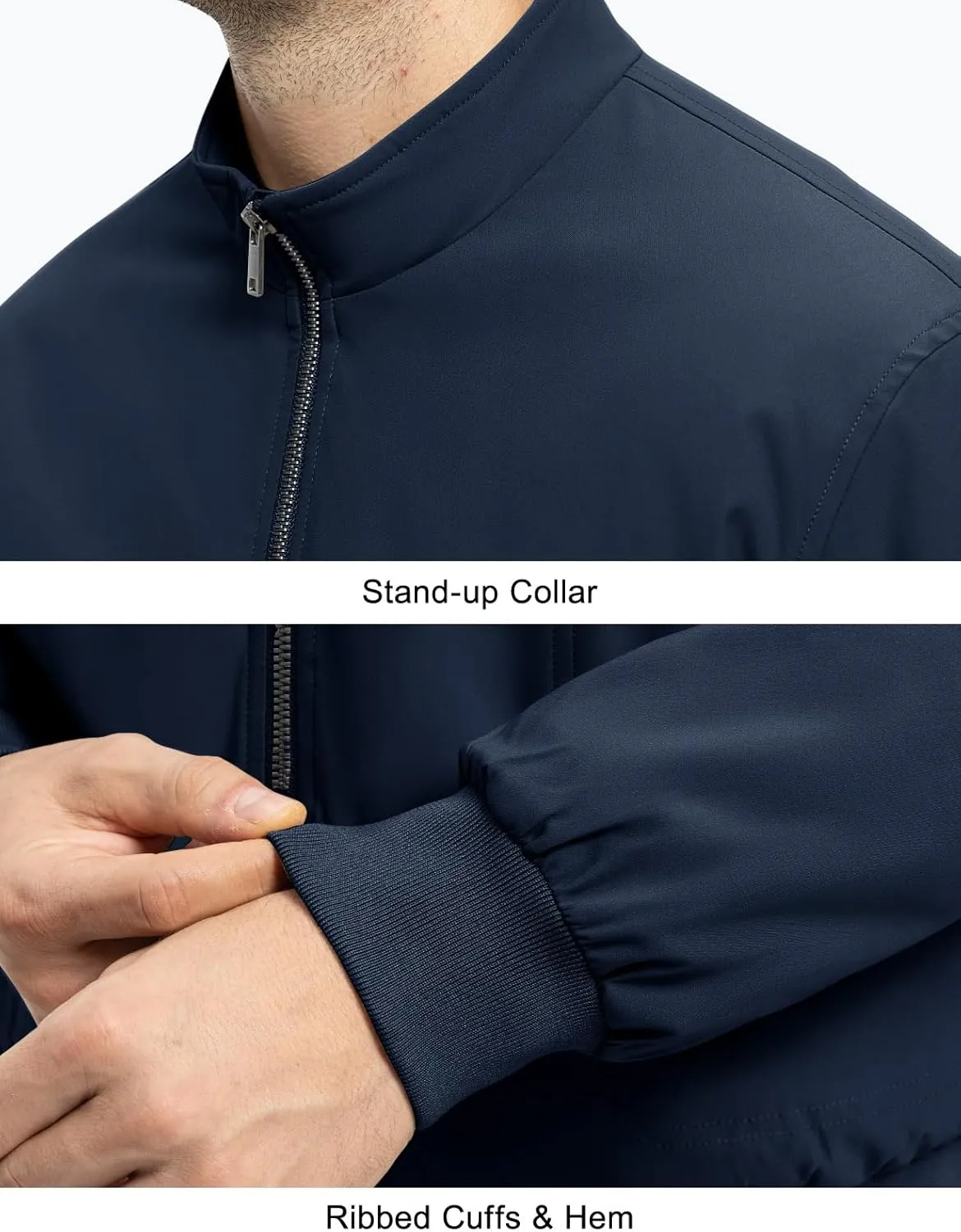 Rdruko Men's Winter Lightweight Bomber Jackets Windbreaker Golf Casual Fall Water Resistant Stylish Quilted Coat
