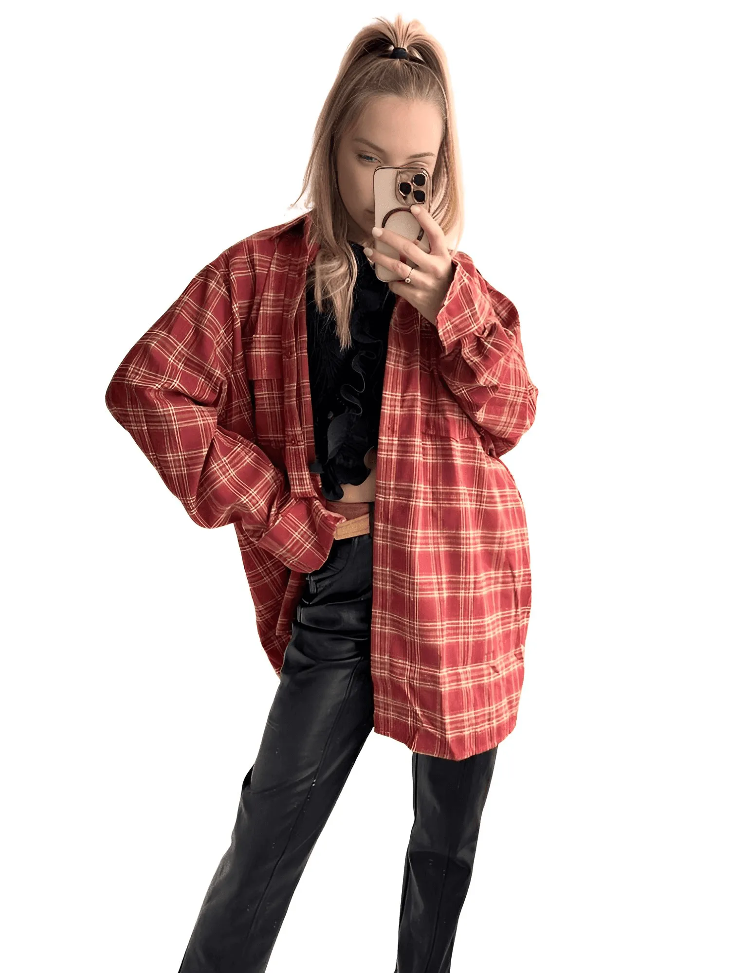 Red Plaid Shirt Women's