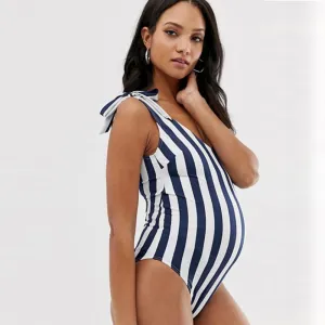 Ribbon Strap Maternity Swimsuit