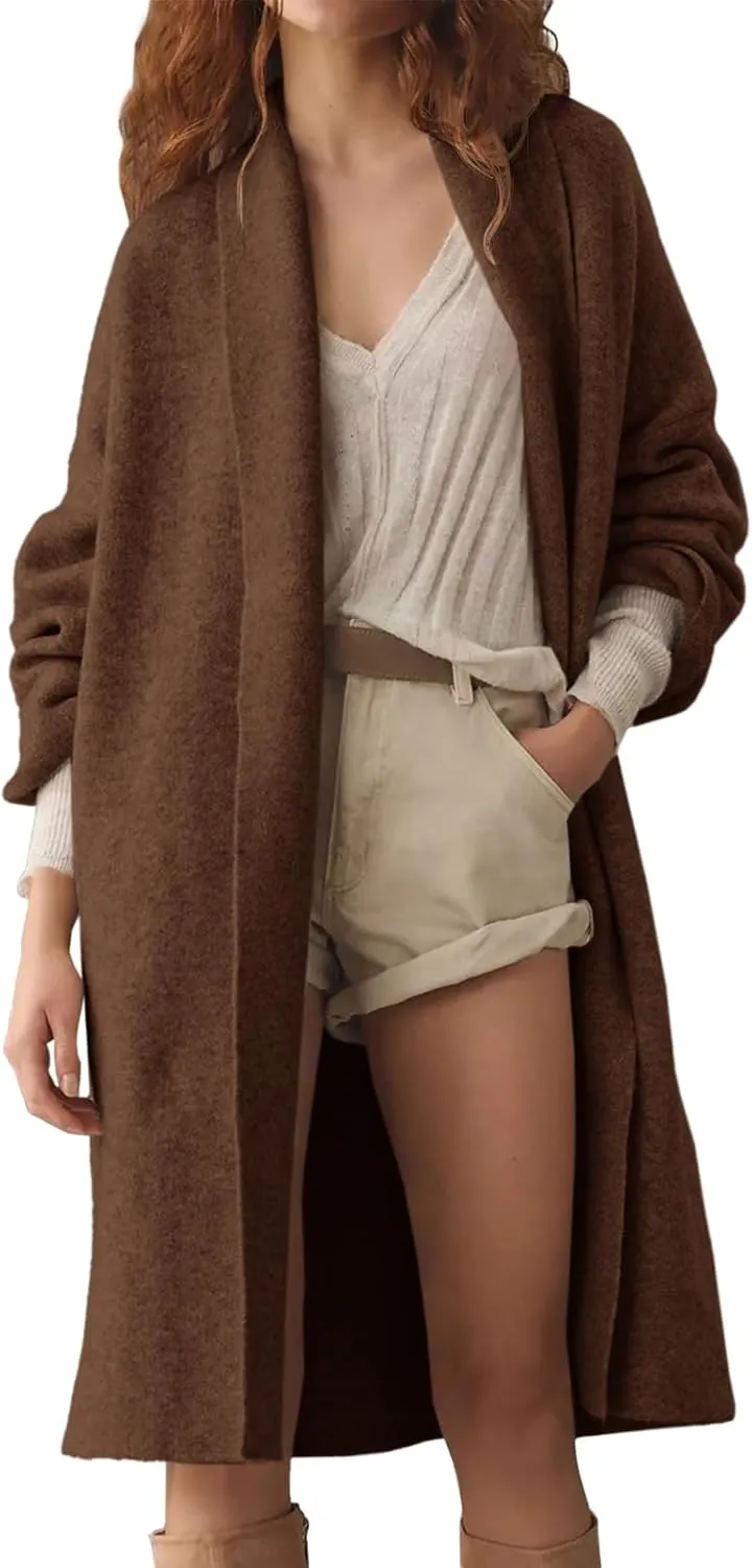 Saodimallsu Womens Long Cardigan Sweaters Chunky Open Front Oversized Slouchy Knit Fall Trendy Coatigan Jackets
