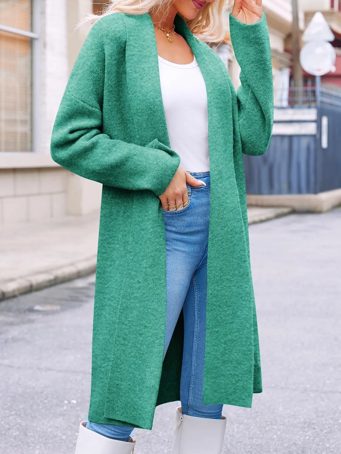 Saodimallsu Womens Long Cardigan Sweaters Chunky Open Front Oversized Slouchy Knit Fall Trendy Coatigan Jackets