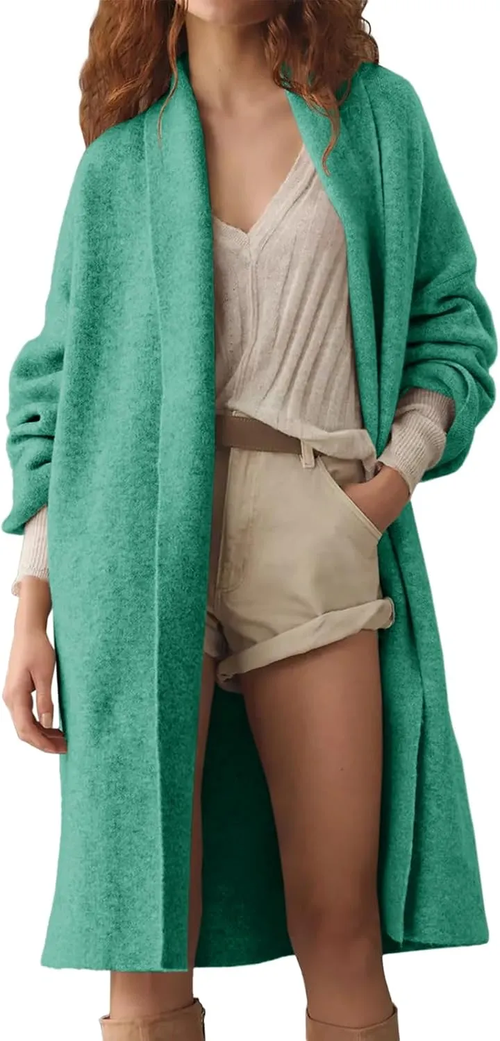 Saodimallsu Womens Long Cardigan Sweaters Chunky Open Front Oversized Slouchy Knit Fall Trendy Coatigan Jackets