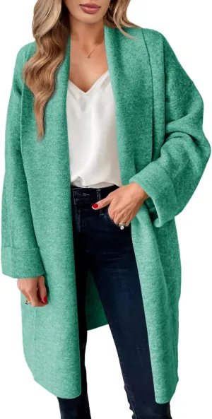 Saodimallsu Womens Long Cardigan Sweaters Chunky Open Front Oversized Slouchy Knit Fall Trendy Coatigan Jackets
